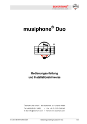beyertone MUSIPHONE Bedienungsanleitung Und Installationshinweise