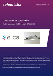 Elica ELITE 14 LUX GRIX/A/90 Montage- Und Gebrauchsanweisungen