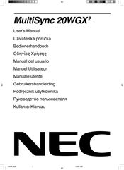 NEC MultiSync 20WGX2 Bedienerhandbuch