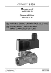 Gemü 8258 Original Einbau- Und Montageanleitung