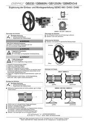 Gemü 480 Ergänzung Der Einbau- Und Montageanleitung