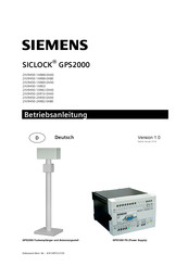 Siemens SICLOCK GPS2000 Betriebsanleitung