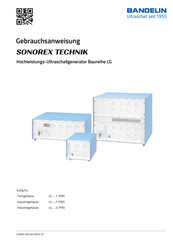 Bandelin SONOREX TECHNIK LG D/PRO Serie Gebrauchsanweisung