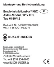 Busch-Jaeger 6180/12 Montage- Und Betriebsanleitung
