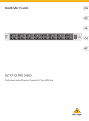 Behringer ULTRA-DI PRO DI800 Schnellstartanleitung