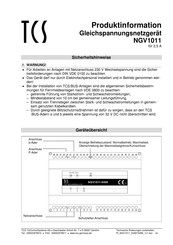 TCS NGV1011 Produktinformation