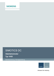 Siemens SIMOTICS DC 1HS5 Serie Betriebsanleitung / Montageanleitung