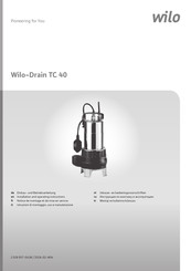 Wilo Wilo-Drain TC 40 Einbau- Und Betriebsanleitung