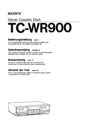 Sony TC-WR900 Bedienungsanleitung