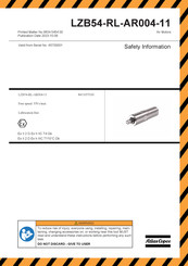 Atlas Copco LZB54-RL-AR004-11 Sicherheitshinweise