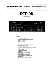Bosch BLAUPUNKT DTP 08 Kundendienstschrift