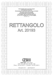 Gessi RETTANGOLO 20193 Bedienungsanleitung