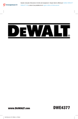 DeWalt DWE4377 Bersetzt Von Den Originalanweisungen