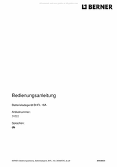 Berner 059522 Betriebsanleitung