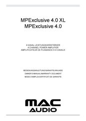 MAC Audio MPExclusive 4.0 XL Bedienungsanleitung Und Garantie