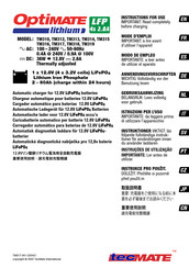 Tecmate Optimate lithium LFP 4s 2.8A Anwendungsvorschriften