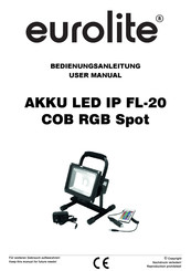 EuroLite AKKU LED IP FL-20 COB RGB Spot Bedienungsanleitung
