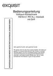 exquisit KS16-4.1 RV A++ Inoxlook Bedienungsanleitung