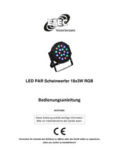 Etec LED PAR Scheinwerfer 18x3W RGB Bedienungsanleitung