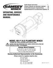 Ramsey Winch HD-P 34.9 Übersetzung Der Originalanleitung