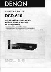 Denon DCD-610 Bedienungsanleitung