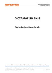 Dictator DICTAMAT 50 BK Technisches Handbuch
