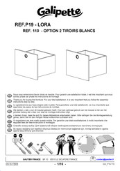 Galipette 110 - OPTION 2 TIROIRS BLANCS Bedienungsanleitung