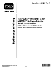 Toro TimeCutter MR4275T Bedienungsanleitung