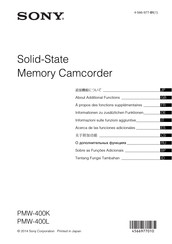 Sony PMW-400K Informationen Zu Zusätzlichen Funktionen