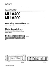 Sony MU-A400 Bedienungsanleitung