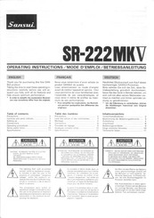 Sansui SR-222 MK V Betriebsanleitung