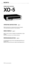 Sony XO-5 Bedienungsanleitung