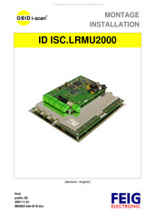 Feig Electronic i-scan ID ISC.LRMU2000 Montageanleitung
