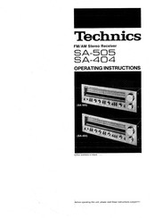 Technics SA-505 Bedienungsanleitung