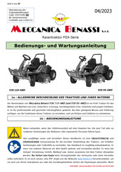 Meccanica Benassi FOX 110-4WD Bedienungs- Und Wartungsanleitung