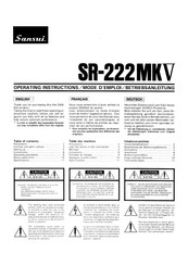 Sansui SR-222MKV Betriebsanleitung