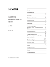Siemens SIPROTEC 5 7SY82 Handbuch