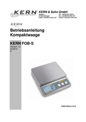 KERN&SOHN FOB-S Serie Betriebsanleitung