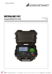 Gossen MetraWatt DIN VDE 0702 Bedienungsanleitung