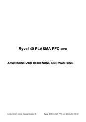 Linde Ryval 40 PLASMA PFC ovo Bedienungsanleitung