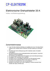CP Electronics ESC-B20 Aufbau- Und Bedienungsanleitung