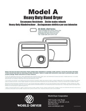 World Dryer XA Serie Bedienungsanleitung
