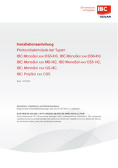 IBC Solar MonoSol GS-HC Serie Installationsanleitung