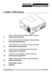 Digital Projection E-Vision 7500 Serie Bedienungsanleitung