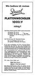 Dual 1002/F Bedienungsanleitung