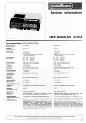 Nordmende TAPE-CLOCK 470 Handbuch Und Serviceinformationen