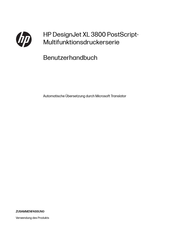 HP DesignJet XL 3800 PostScript-Serie Benutzerhandbuch