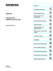 Siemens SIMATIC IPC BX-32A Betriebsanleitung