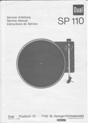 Dual SP 110 Serviceanleitung