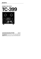 Sony TC-399 Bedienungsanleitung
